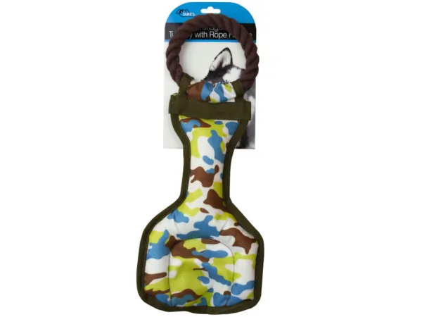 bulk buys DI594 - Camouflage Tug Toy with Rope Handle for Dogs