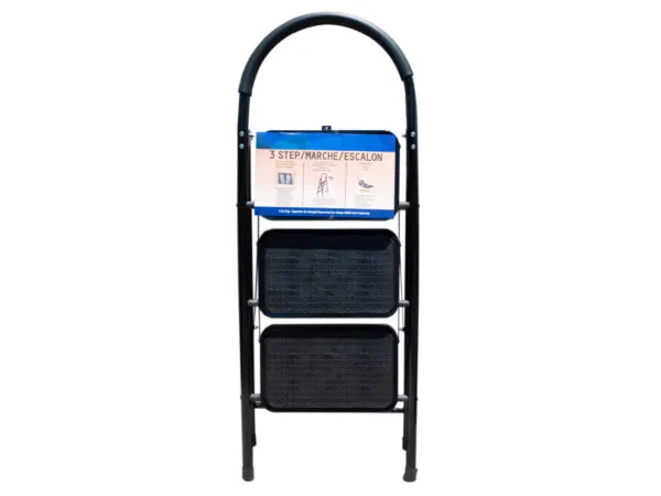 Bulk Buys HA479 — Durable 3 Step Folding Ladder with Oversize Steps