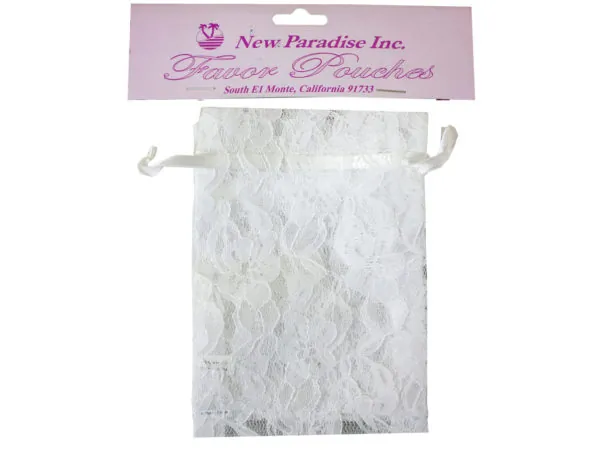 Bulk Buys AF654 — White Lace Favor Pouches - 4 Pack (3x4 inches)