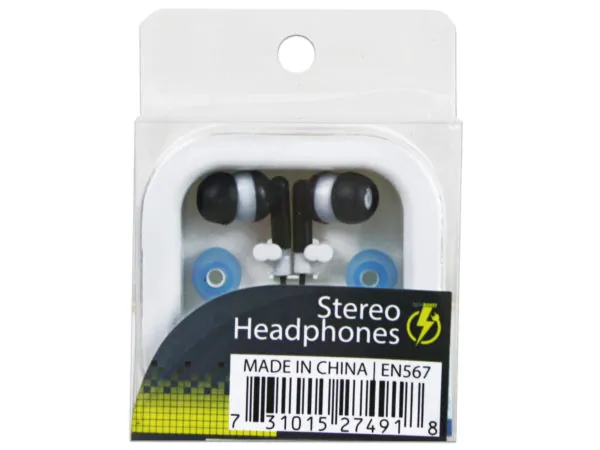 Bulk Buys EN567 — Comfort Fit Stereo Earbuds with Extra Covers & Case
