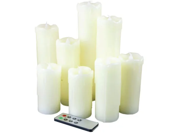 bulk buys DC188 - Set of 8 Dripping Effect LED Candles with Remote Control