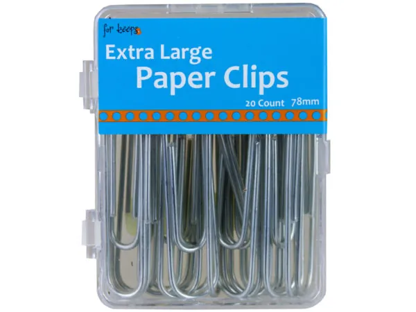 bulk buys EC356 - Extra Large Silver Paper Clips - 20 Count Pack