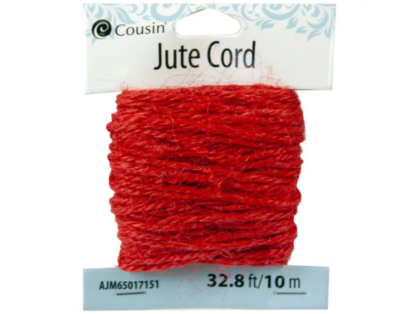 bulk buys FD244 - 32 ft Red Jute Cord - Versatile & Eco-Friendly Twine