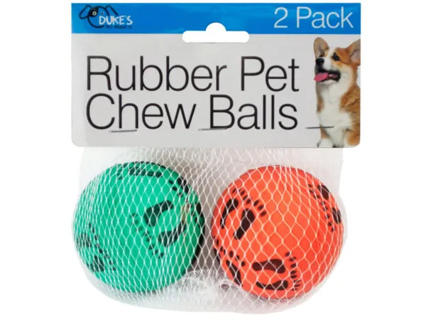 Bulk Buys DI606 — Durable 2 Pack Rubber Pet Chew Balls for Dogs