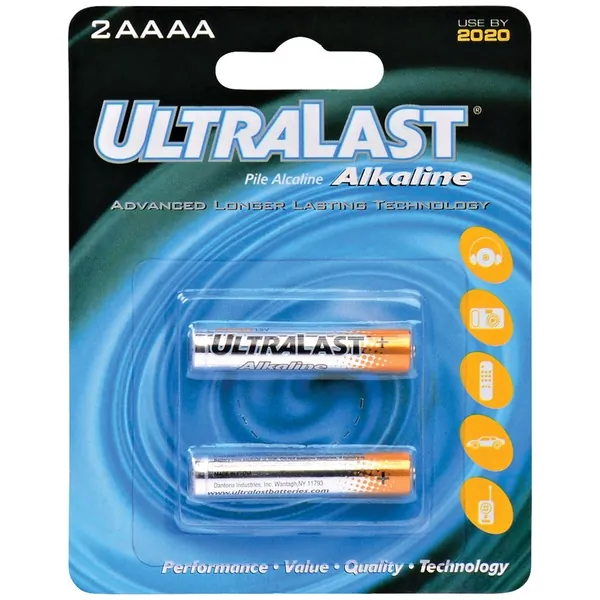 ULTRALAST DOTUL2AAAA - Ultralast AAAA Alkaline Batteries - 2 Pack