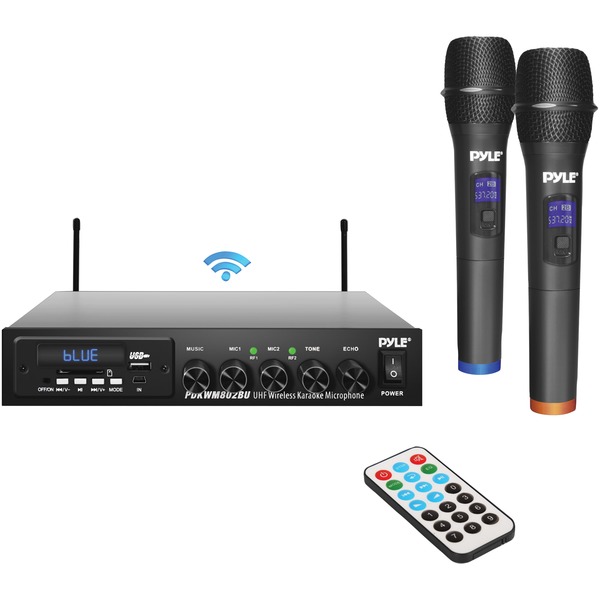 PYLE RA50131 - Pyle Wireless Microphone &amp; Bluetooth Receiver System PYR