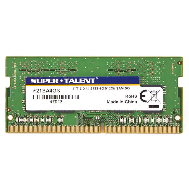 Super Talent F21SA4GS — Super Talent 4GB DDR4-2133 SODIMM Notebook Memory