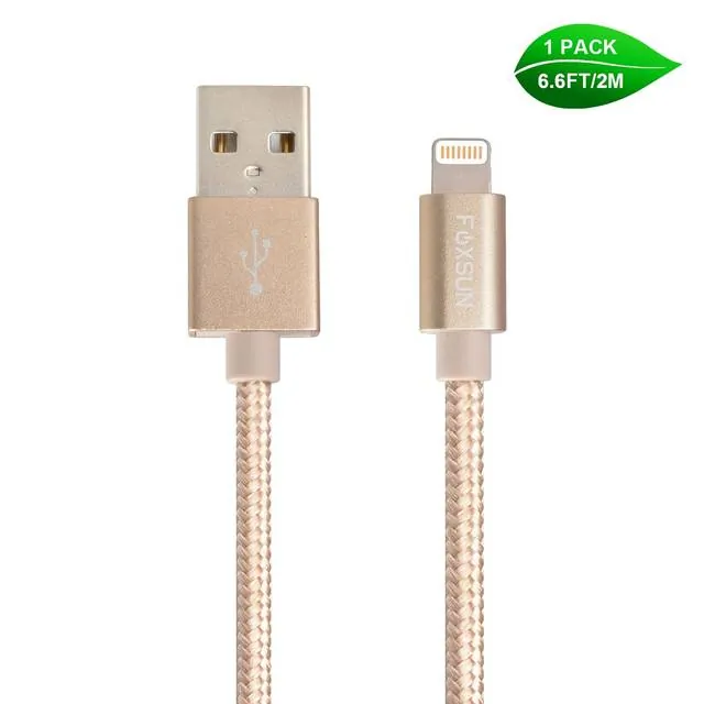 Foxsun AM001020 — Foxsun 6.6FT MFi Certified Lightning Cable - Gold