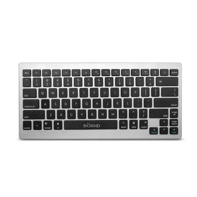 BORND B33 SILVER — Bornd B33 Wireless Bluetooth 3.0 Keyboard for PC/ipad 1,2,3, Mini/Tablet/Smart Phone (Silver)
