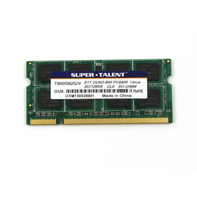 Super Talent T800SB2G/V(SZ) — Super Talent 2GB DDR2-800 SODIMM Notebook Memory Module