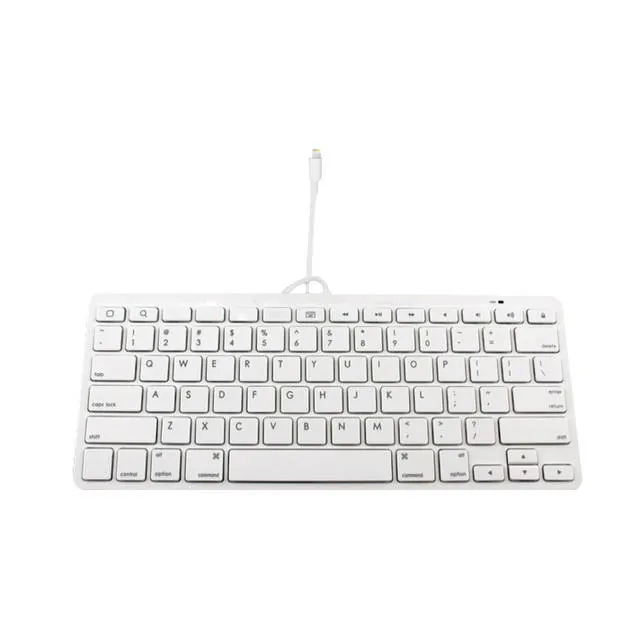 iMicro Electronics YBK-S0808 — iMicro YBK-S0808 MFI Certified 8-PIN APPLE Keyboard for IPHONE and IPAD (White)