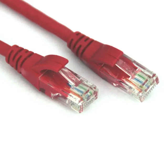 VCOM NP511B-7-RED — VCOM 7ft Cat5e UTP Crossover Patch Cable - Red