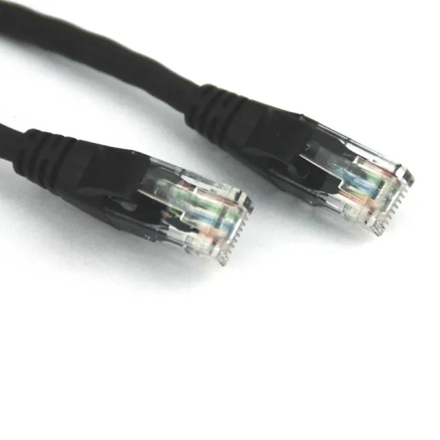 VCOM NP511-7-BLACK — VCOM 7ft Cat5e UTP Molded Patch Cable - Black Color