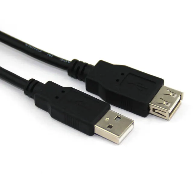 VCOM CU202-B-10FEET — VCOM USB 2.0 Type A Male to Female 10ft Cable - Black