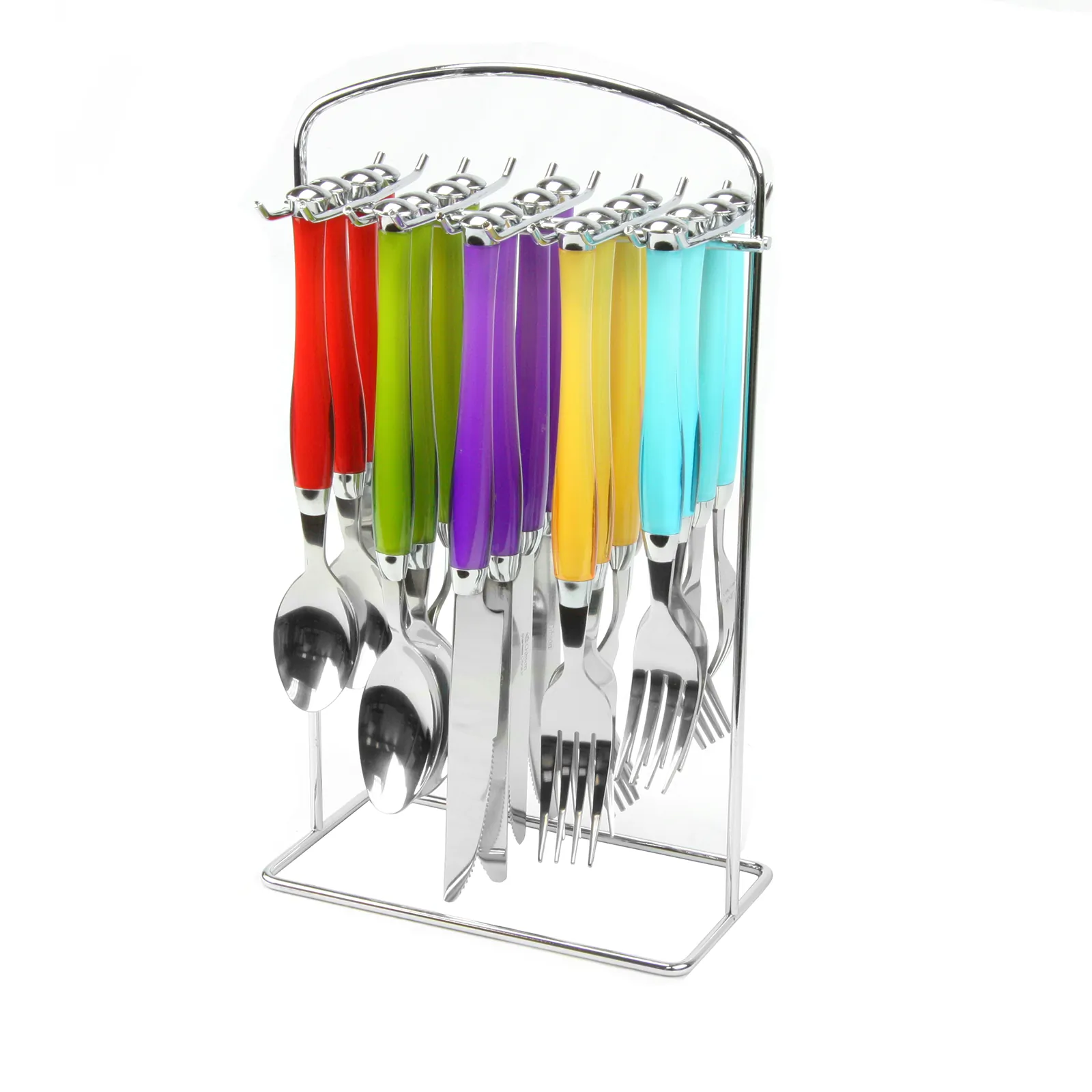 Gibson 105913.20 — Gibson Home Santoro 20-Piece Stainless Steel Flatware Set with Hanging Rack inAssorted Colors