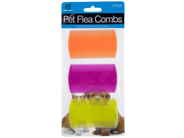 Dukes DI400 — Brightly Colored Pet Flea Combs Set - 3 Pieces