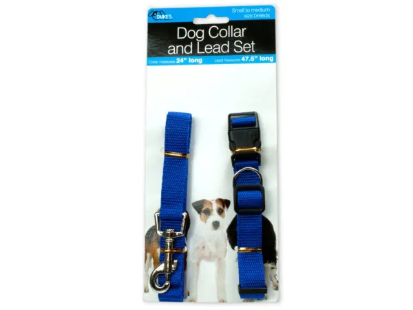 Dukes DI234 — Adjustable Dog Collar and Leash Set for Small to Medium Dogs