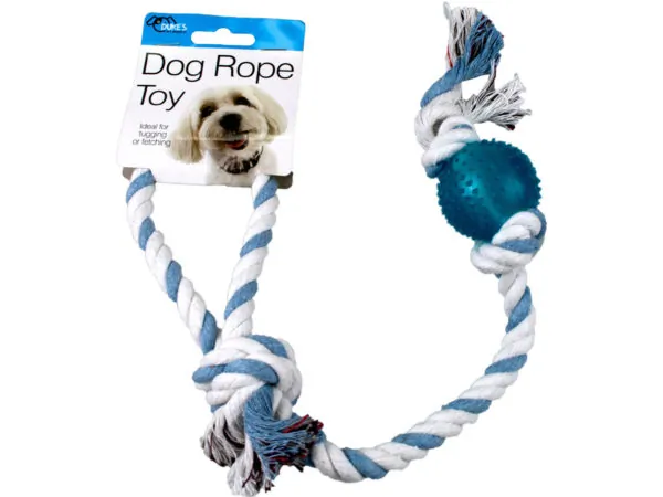 Dukes DI235 — Dog Rope Toy with Plastic Ball