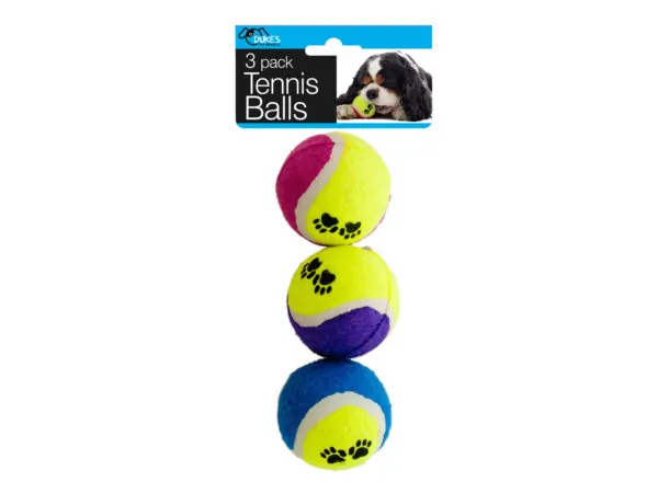 Dukes OD433 — Brightly Colored Dog Tennis Balls - 3 Pack