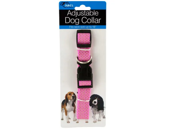 Dukes DI557 — Stylish Pink Nylon Dog Collar for Small to Medium Breeds