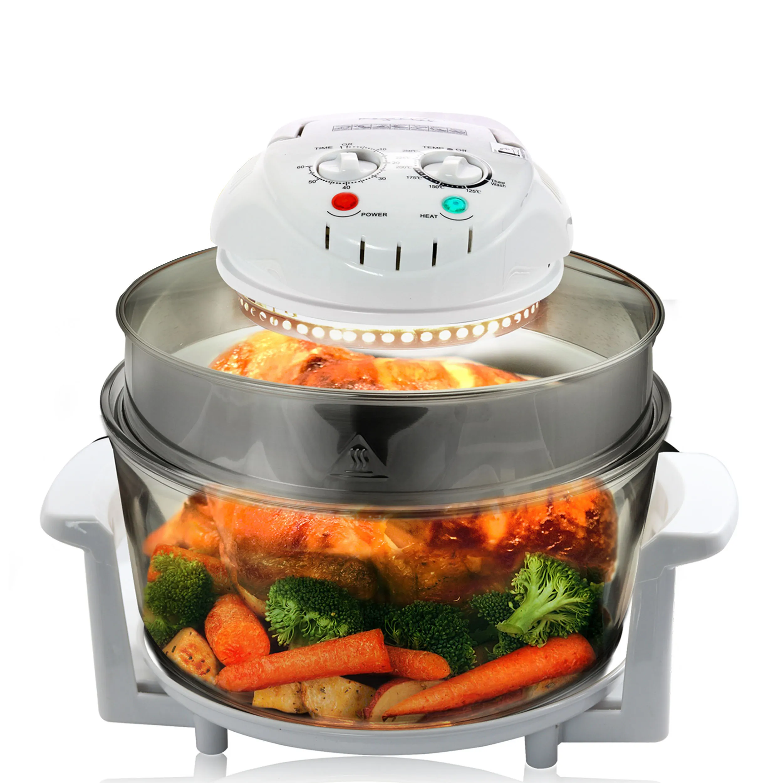 MegaChef MCAI-850W — MegaChef Multipurpose Countertop 14.25 Inch Halogen Oven Air Fryer/Rotisserie/Roaster in White