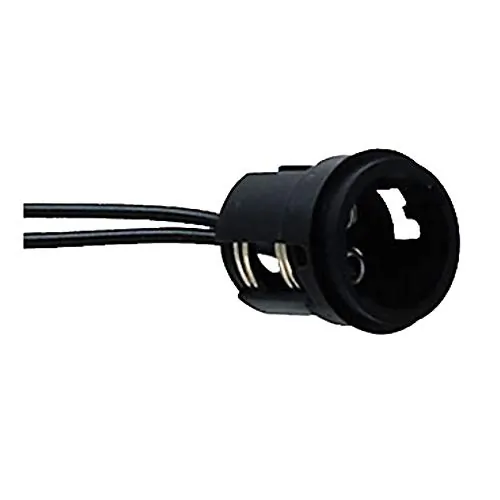 Perko 0024DP1 — Perko Double Contact Bayonet Socket - Black Polymer w/10" Pigtail