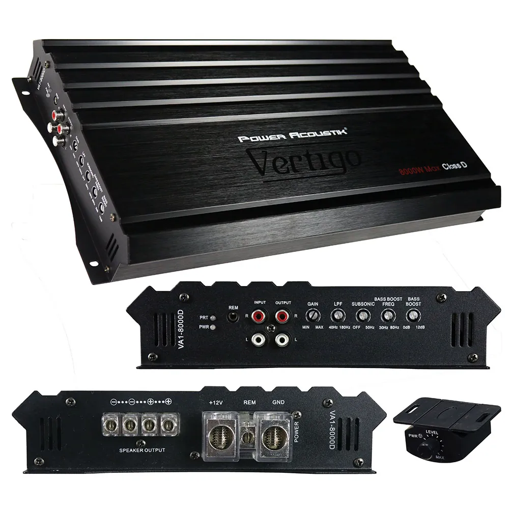 POWER ACOUSTIK VA18000D — Power Acoustik Vertigo Series 8000W Monoblock Amplifier