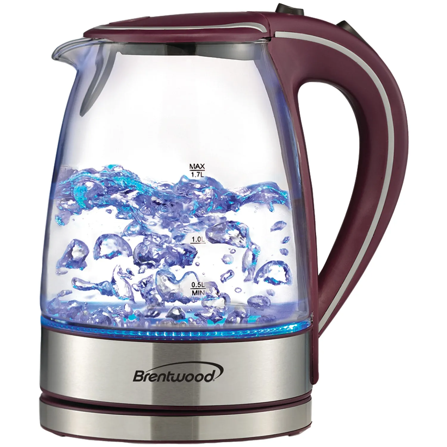 Brentwood KT-1900PR — Brentwood 1.7-Liter Tempered Glass Tea Kettle in Purple