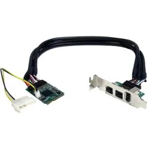 STARTECH MPEX1394B3 — 3 Port 2b 1a 1394 Mini PCI Express FireWire Card Adapter - FireWire adapter - PCIe Mini Card - FireWire 800 - 2 ports + 1 x FireWire