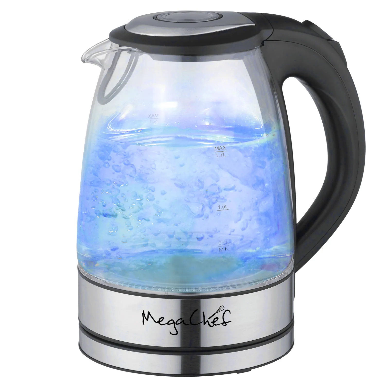 MegaChef MGKTL-1761 — MegaChef 1.7Lt. Glass and Stainless Steel Electric Tea Kettle