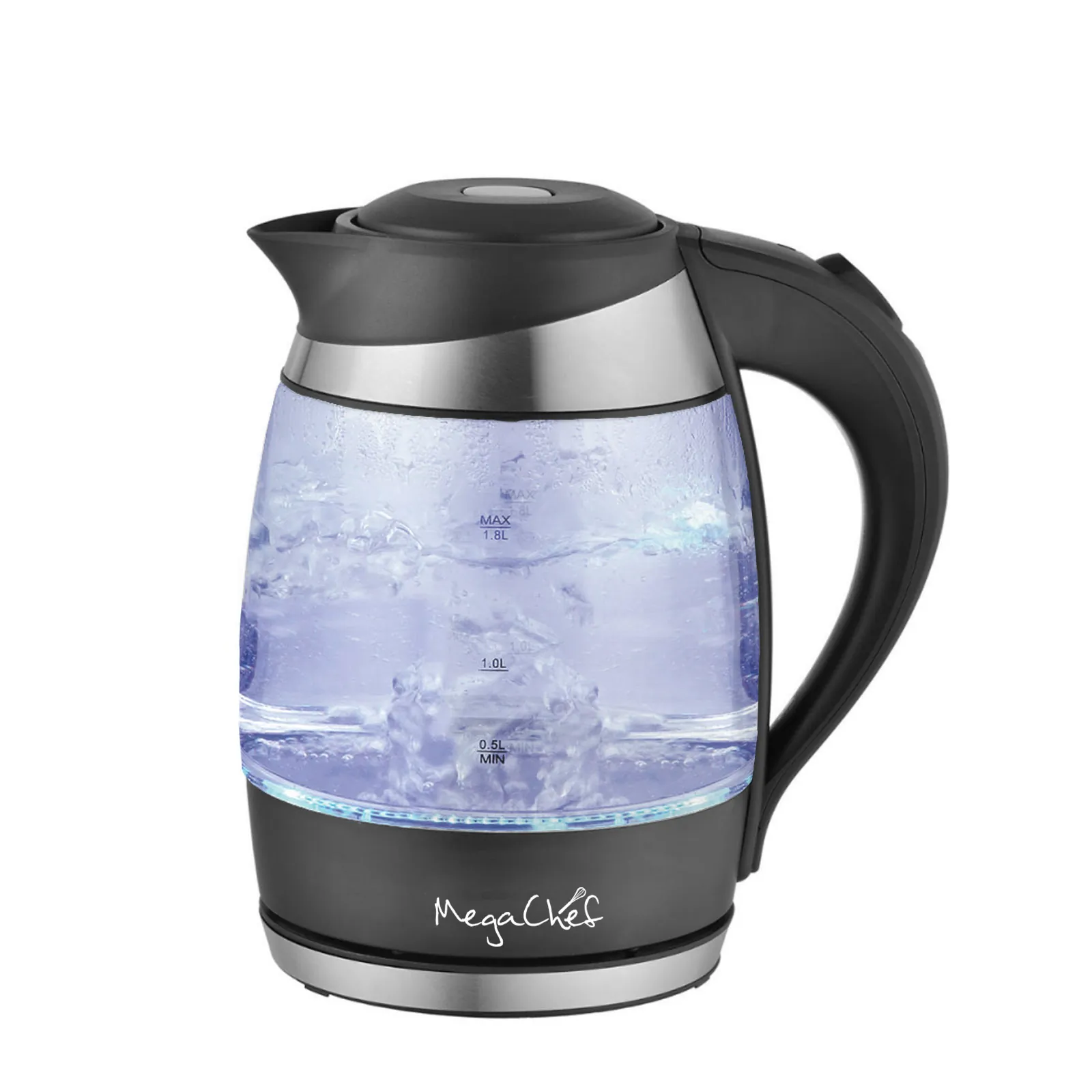 MegaChef MGKTL-1757 — MegaChef 1.8Lt. Glass and Stainless Steel Electric Tea Kettle