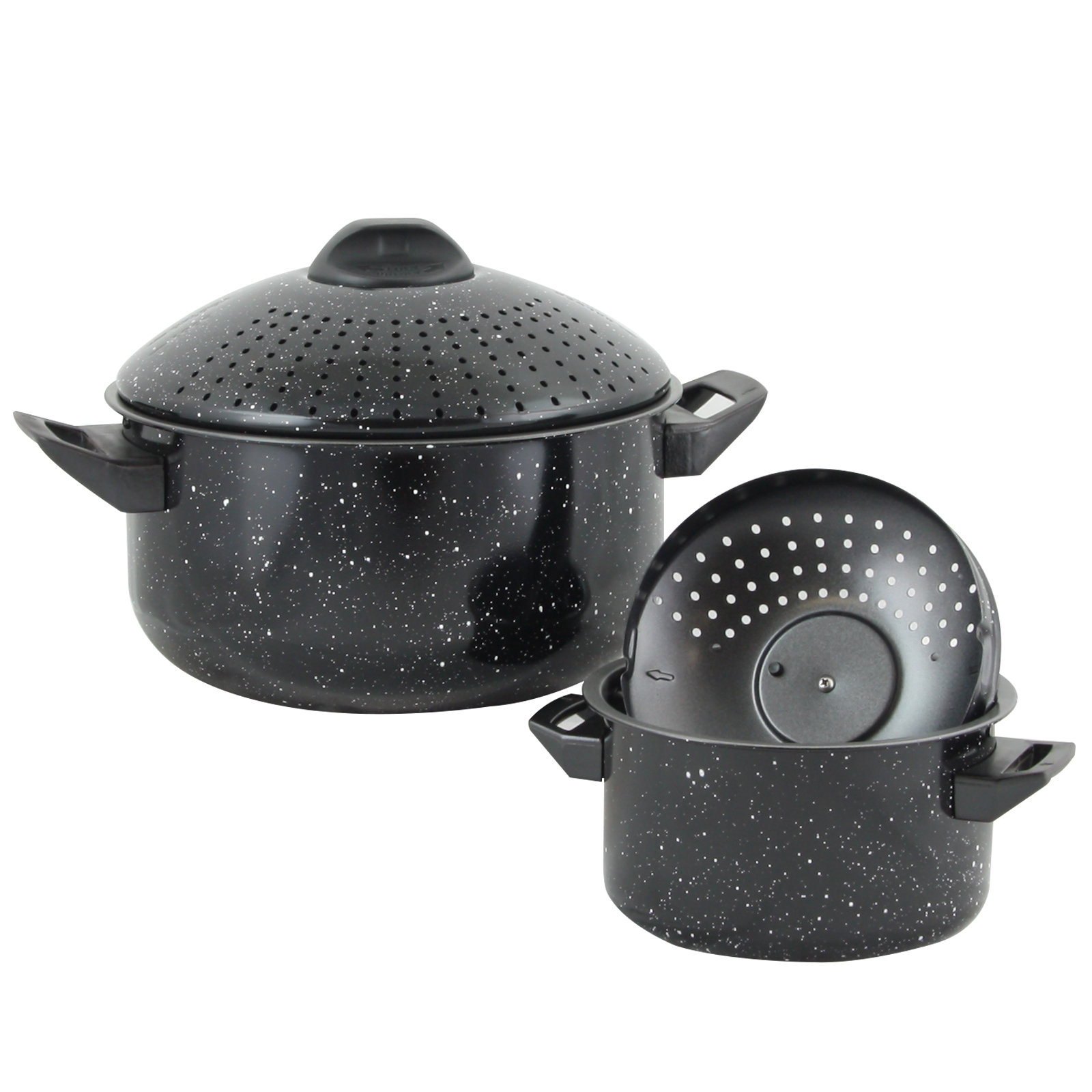 Gibson 109463.04 - Gibson Home Casselman 4 piece Nonstick Pasta Pot Set in Blac