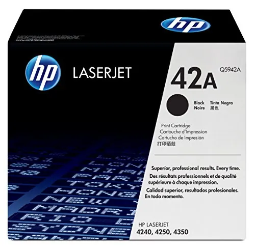 HP Q5942A — HP 42A (Q5942A) Toner Cartridge - Single Pack - Laser - Standard Yield - 10000 Pages - Black - 1 Each