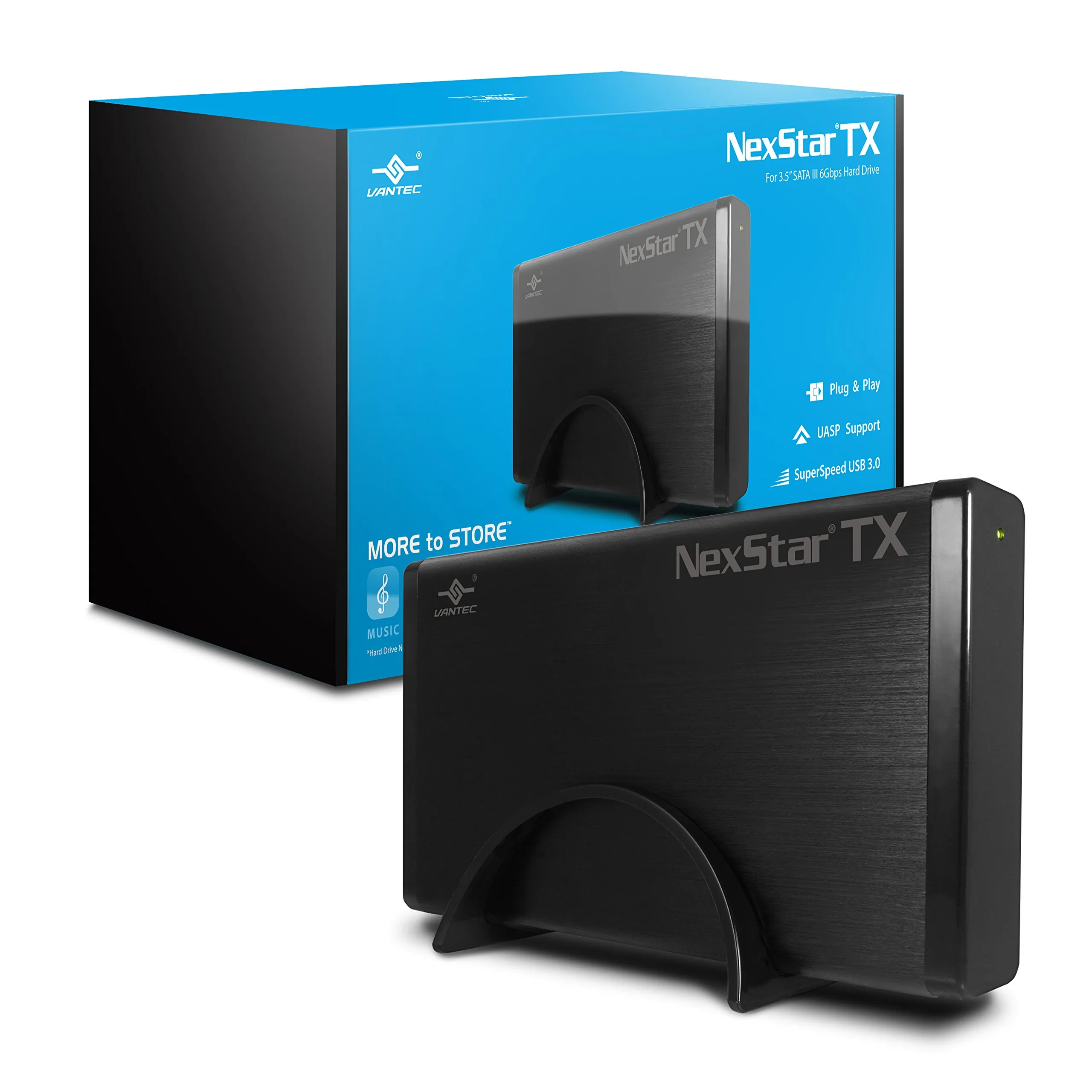 VANTEC NST-328S3-BK — TX SERIES - 3.5 USB 3.0 HARD DRIVE ENCLOSURE, FEATURES INCLUDE UASP FOR ENHANCE