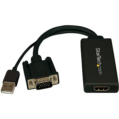 STARTECH VGA2HDU - VGA to HDMI Adapter with USB Audio & Power - Portable VGA to