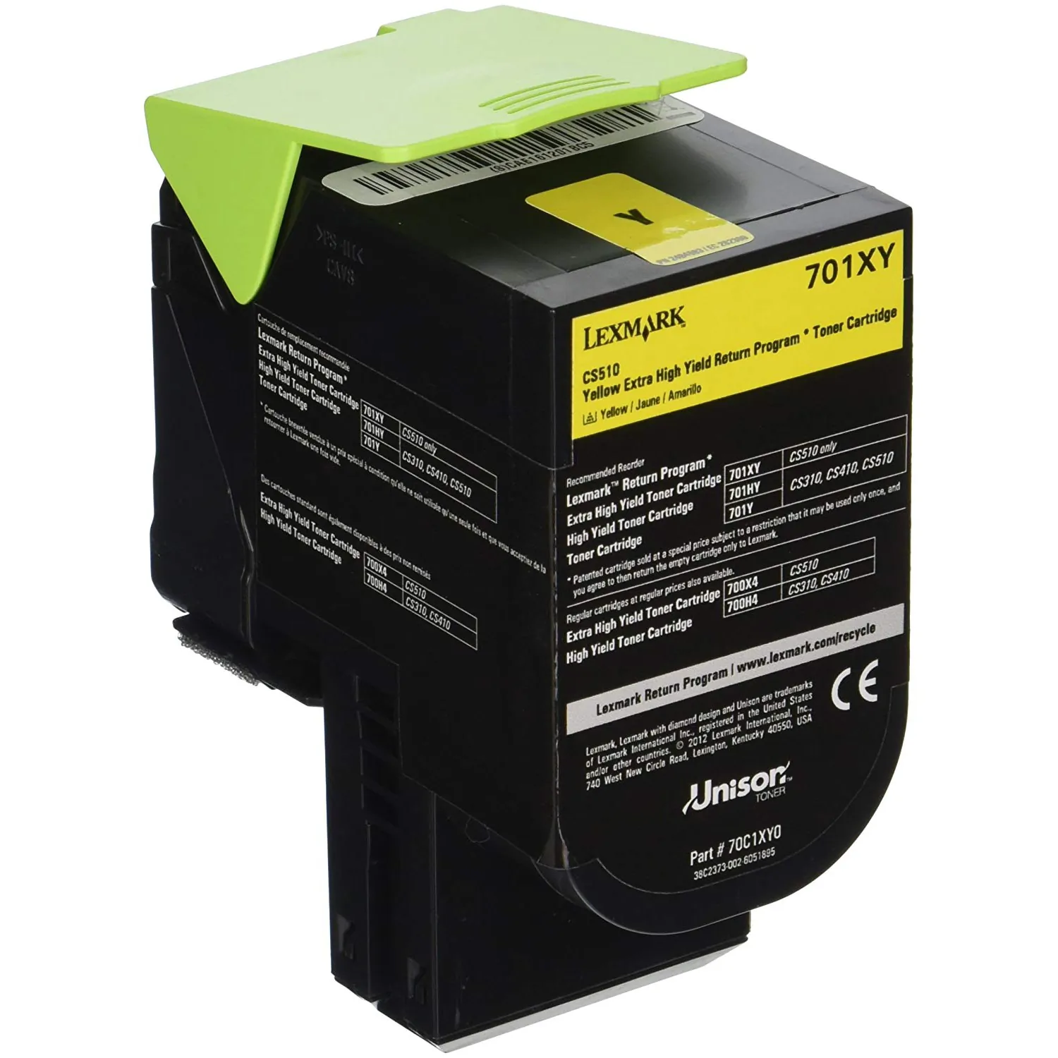 Lexmark 70C1XY0 — LEXMARK 70C1XY0 YELLOW RETURN PROGRAM TONER CARTRIDGE FOR USE IN CS/CX510 ESTIMA
