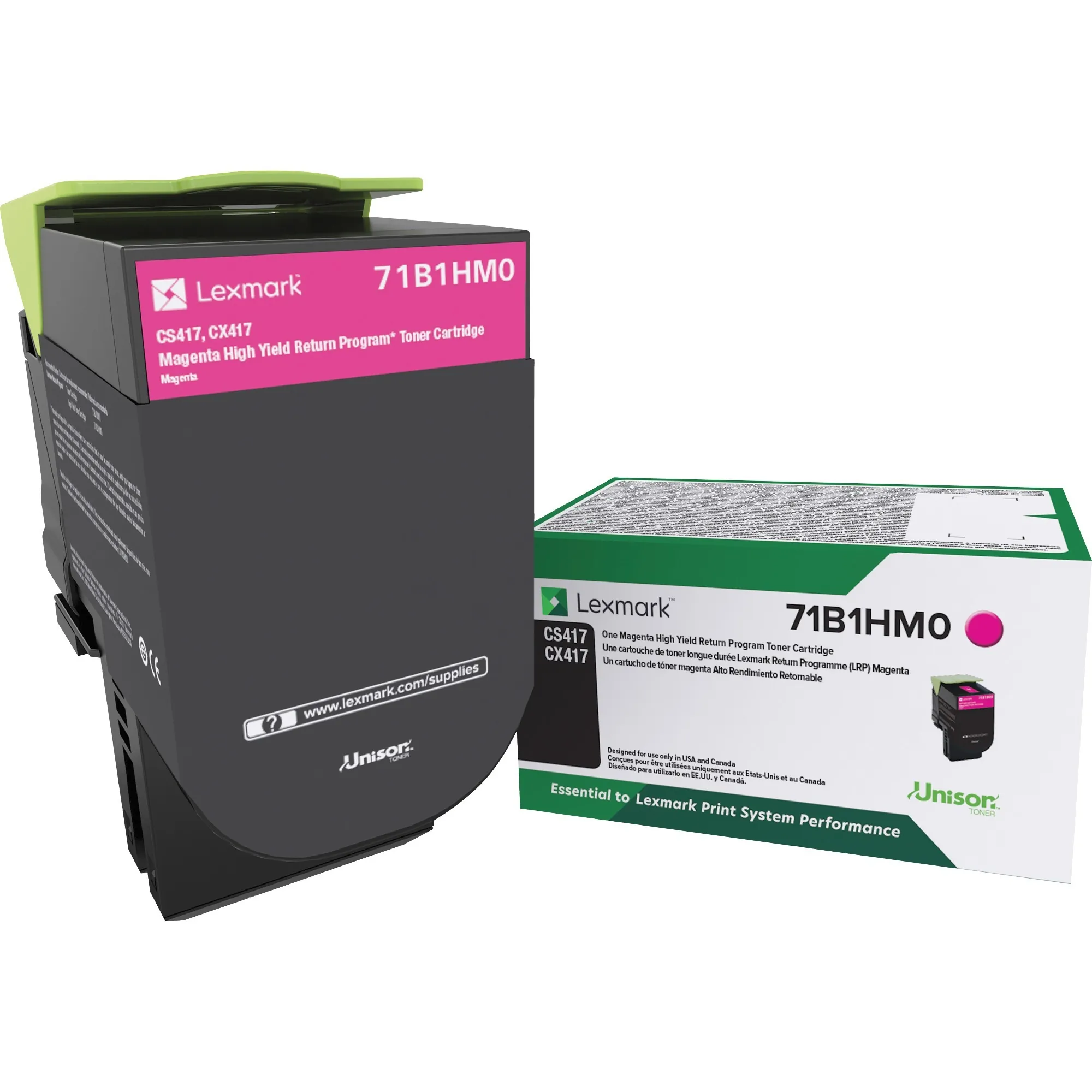 Lexmark 71B1HM0 — LEXMARK 71B1HM0 MAGENTA RETURN PROGRAM TONER CARTRIDGE FOR USE IN CS/CX417,517 E