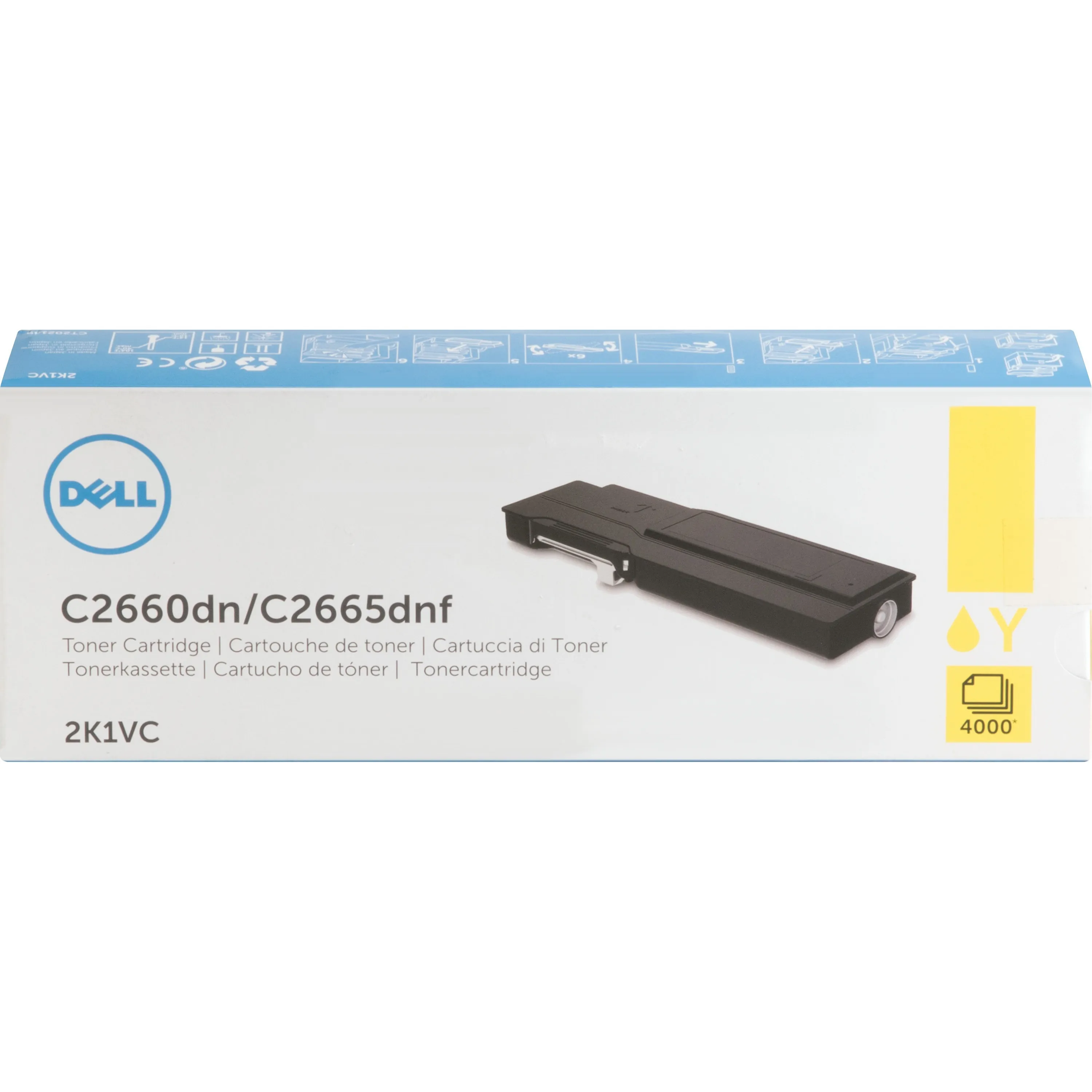 DELL 2K1VC — Dell Toner Cartridge - Yellow - Laser - High Yield - 4000 Pages - 1 / Each