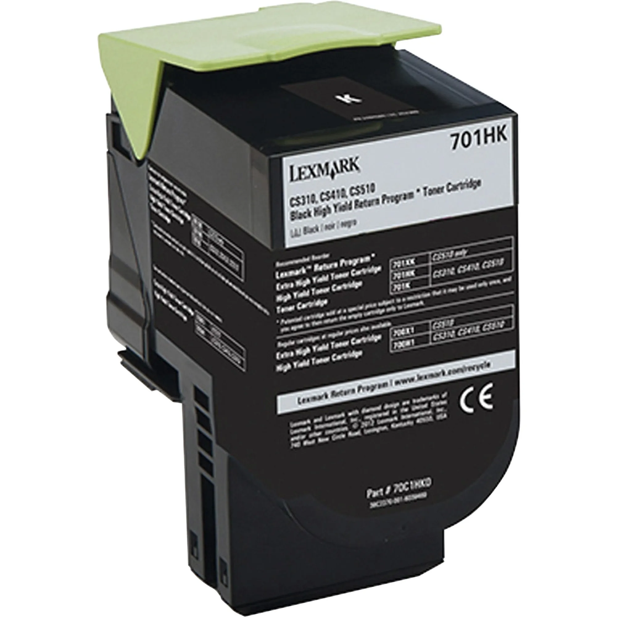 Lexmark 70C1HK0 — Lexmark 70C1HK0 701HK CS310, CS410, CS510 Black High Yield Return Program Toner Cartridge