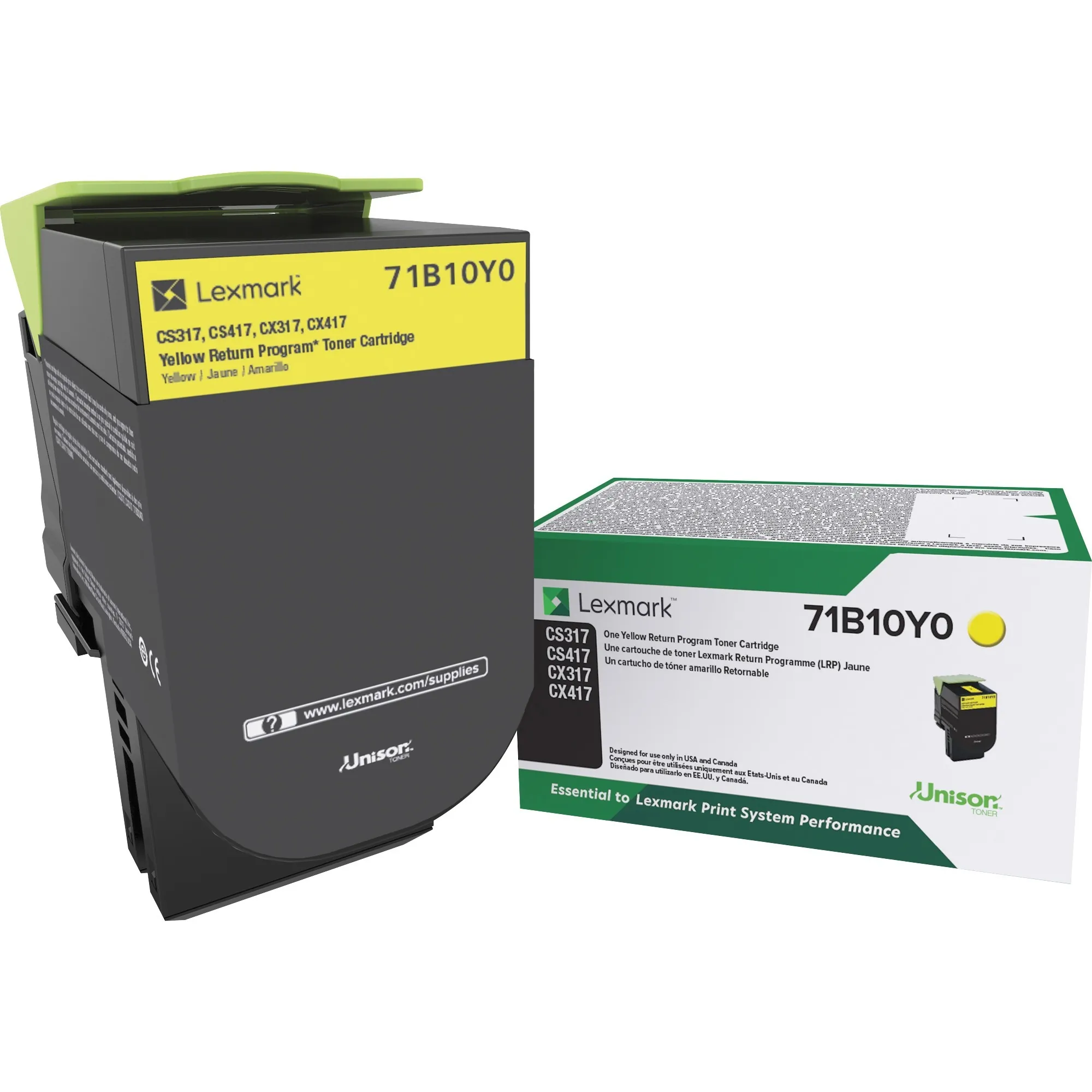 Lexmark 71B10Y0 — LEXMARK 71B10Y0 YELLOW RETURN PROGRAM TONER CARTRIDGE FOR USE IN CS/CX317,417,51