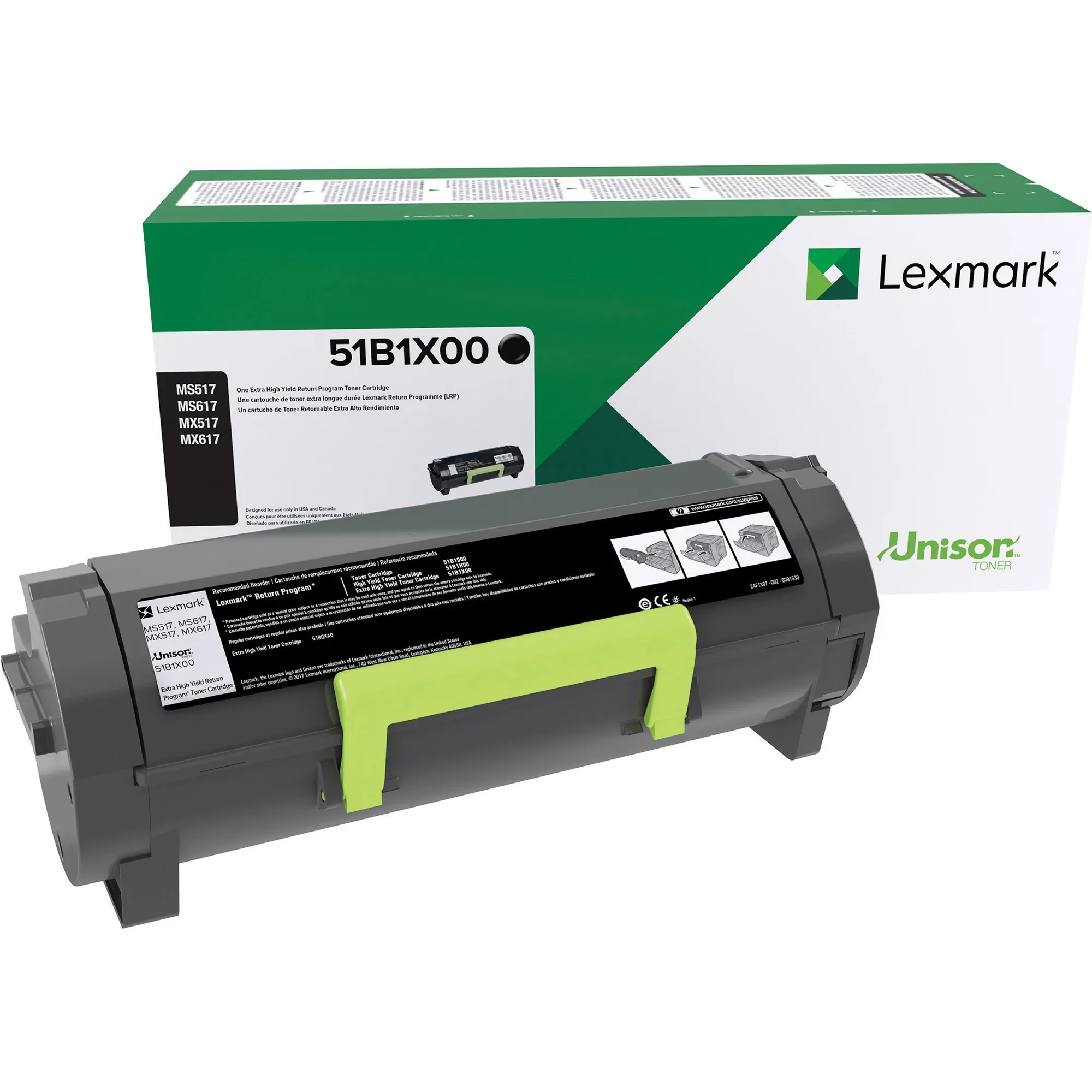 Lexmark 51B1X00 — TONER CARTRIDGE - BLACK - 20000 PAGES - LEXMARK MS/MX517, 617