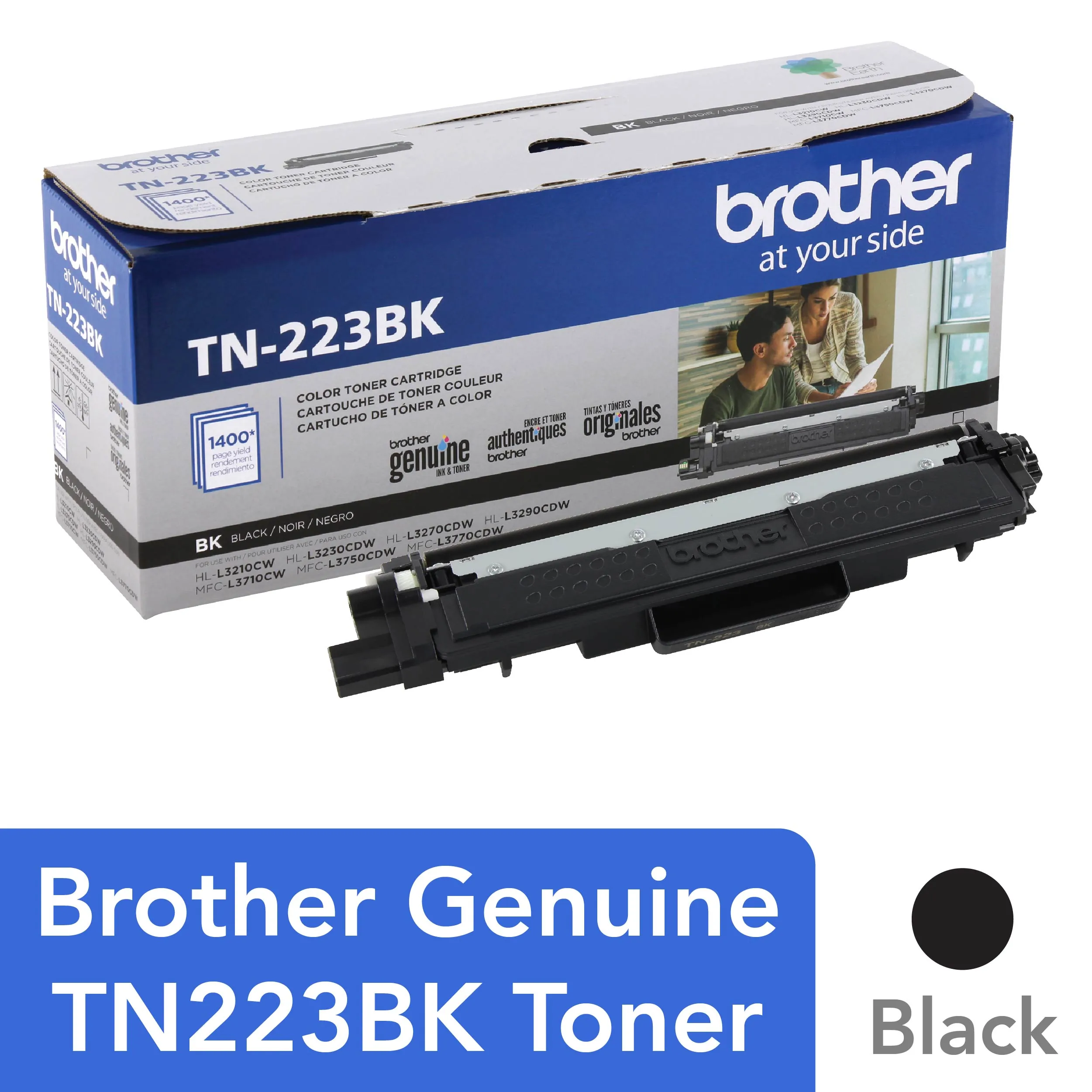 Brother TN223BK — Brother TN-223BK Standard Yield Black Toner Cartridge - Laser - Standard Yield - 1400 Pages - 1 Each