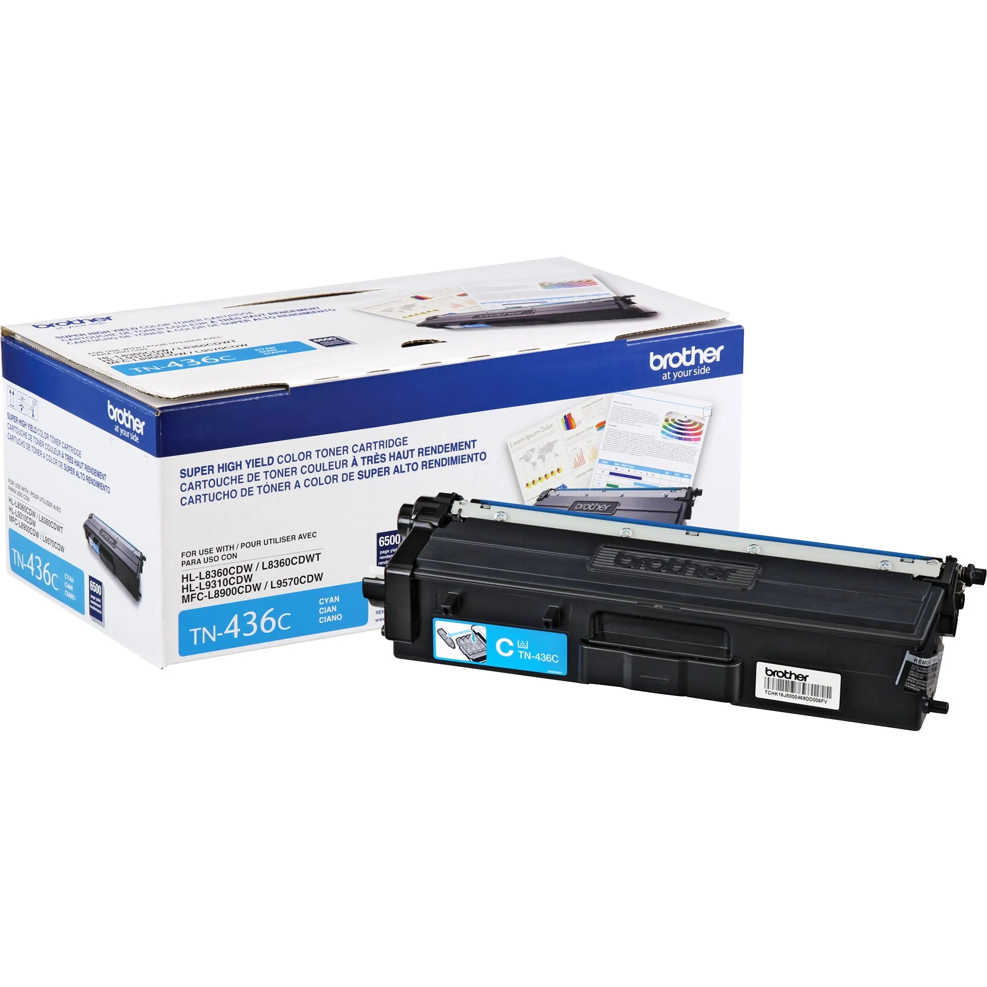 Brother TN436C — Brother TN436C Toner Cartridge - Cyan - Laser - Standard Yield - 6500 Pages - 1 Each