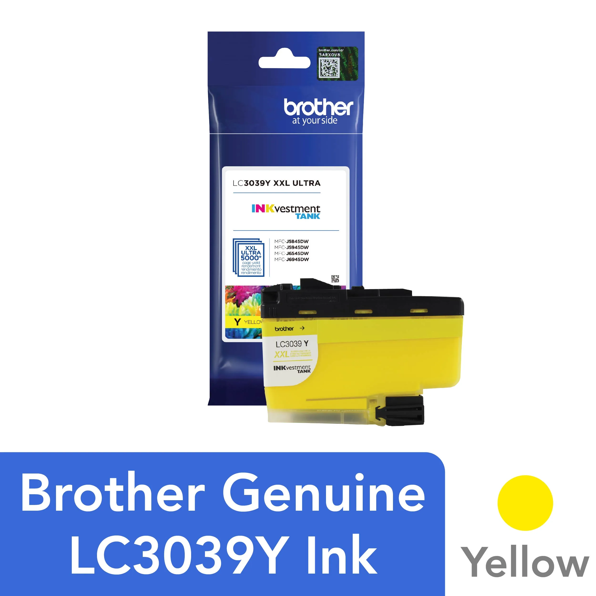 Brother LC3039Y — INK CARTRIDGE - YELLOW - UP TO 5000 PAGES - BROTHER GENUINE LC3039Y IS FOR USE W