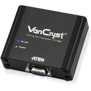 Aten Technologies VC160A — THE VC160A IS A VGA-TO-DVI CONVERTER THAT LETS YOU VIEW VGA SOURCE DATA IN DVI O
