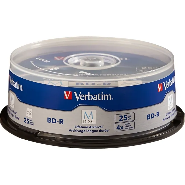 VERBATIM 98909 — M DISC BD R 25GB 4X 25PK SPINDLE.