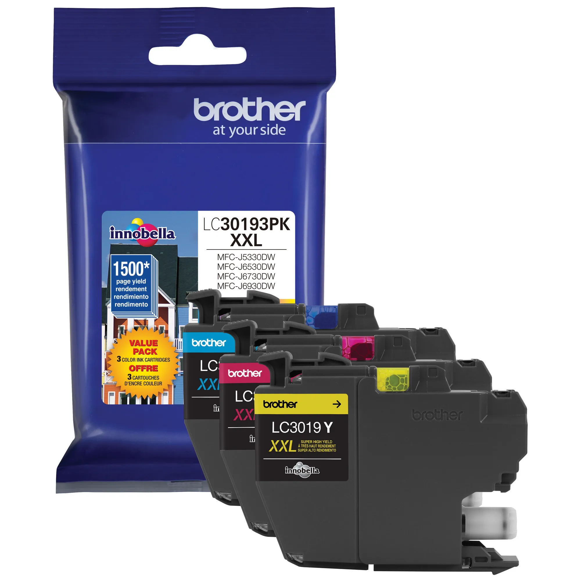 Brother LC30193PK — SUPER HIGH-YIELD INK, BLACK, YIELDS APPROX. 3,000 PAGES, 3 PACK - MFC-J5330DW, M