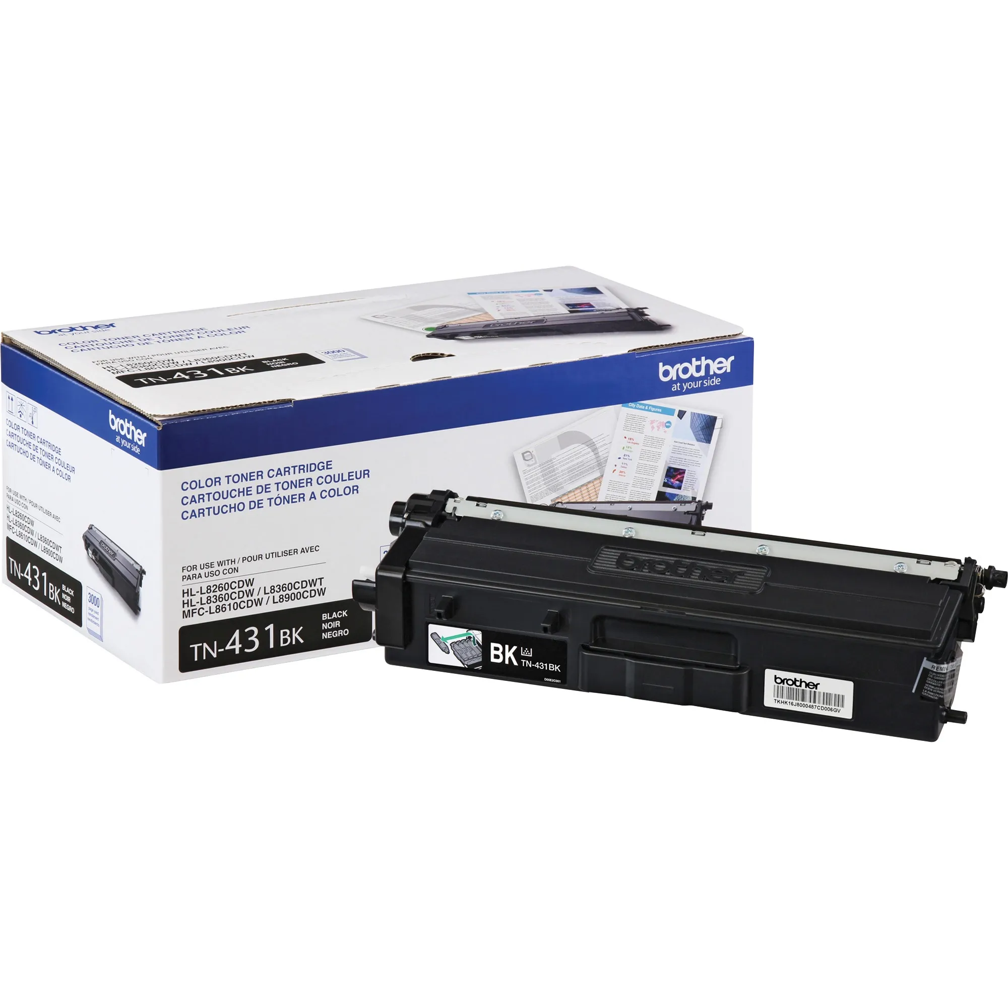 Brother TN431BK — Brother TN431BK Toner Cartridge - Black - Laser - Standard Yield - 3000 Pages - 1 Each