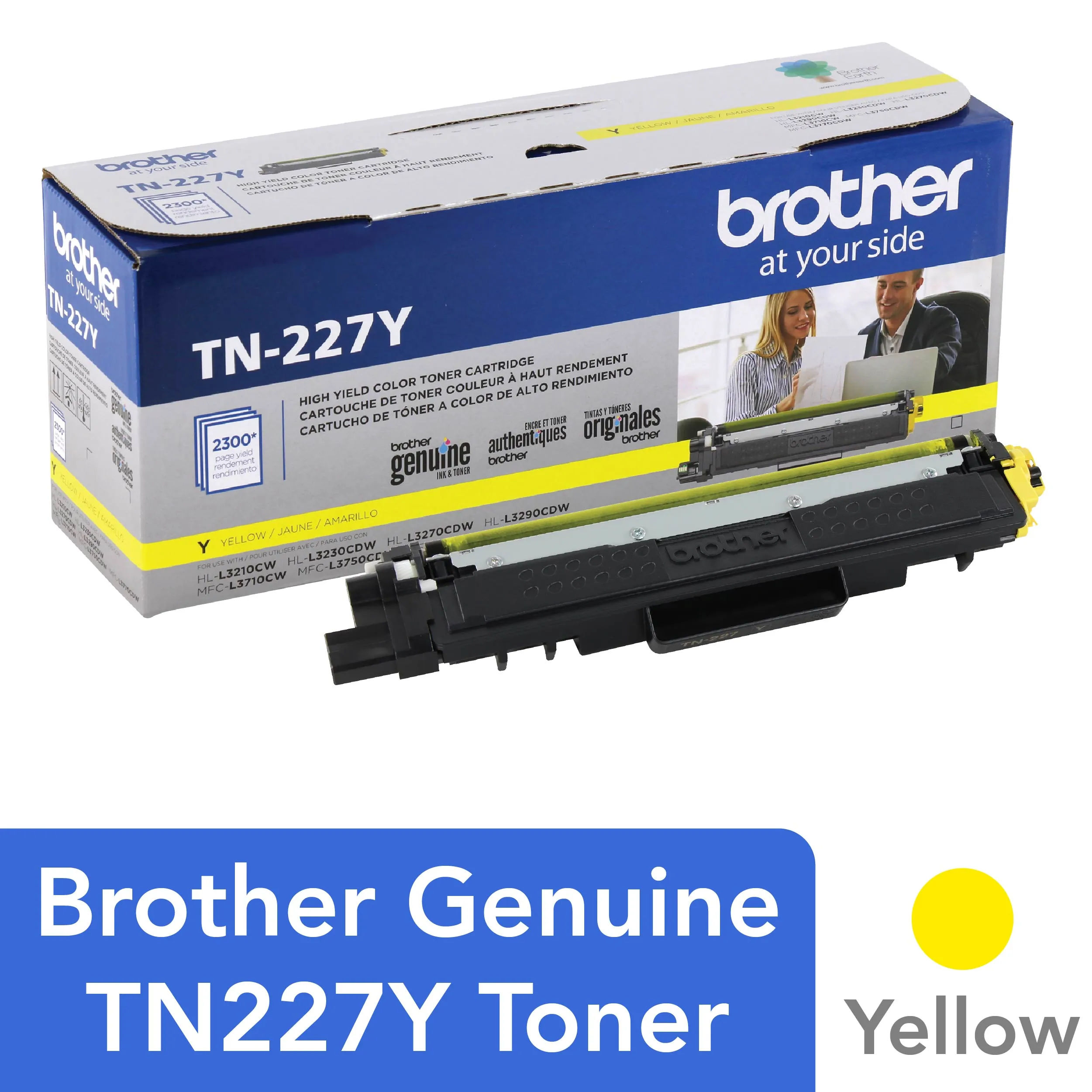 Brother TN227Y — TONER CARTRIDGE - YELLOW - 2,300-PAGE YIELD - HL-L3210CW, HL-L3230CDW, HL-L3270C