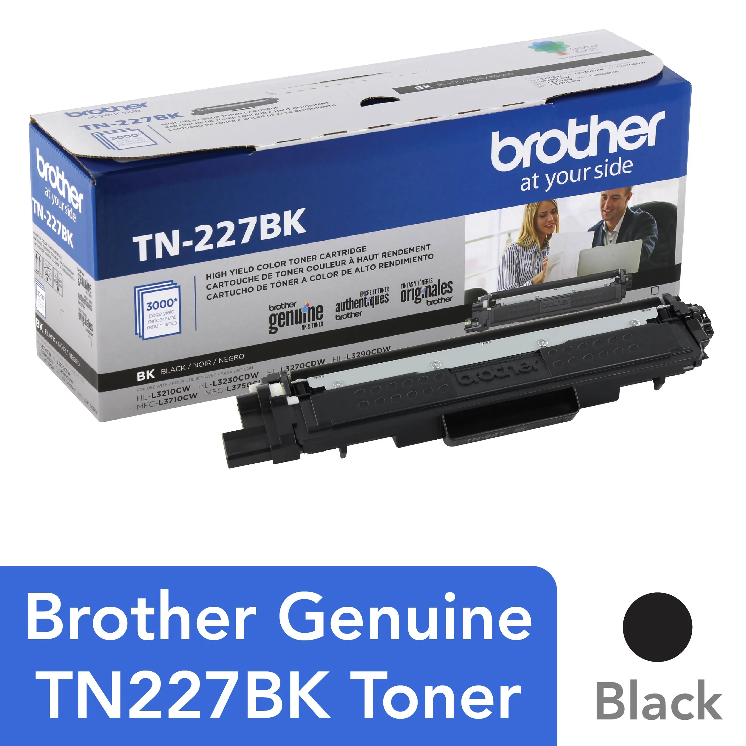 Brother TN227BK — TONER CARTRIDGE - BLACK - 3,000-PAGE YIELD - HL-L3210CW, HL-L3230CDW, HL-L3270CD
